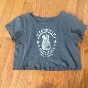 Brandy Melville Gray Nashville Graphic Tee